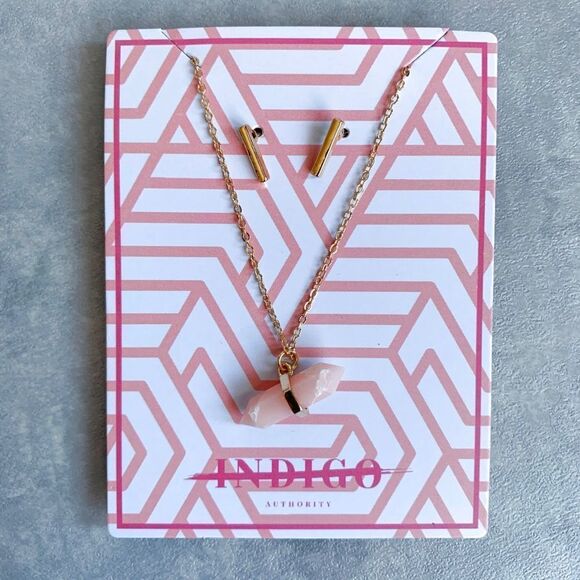 Indigo Authority Coral Necklace & Earrings Set - Picture 2 of 8